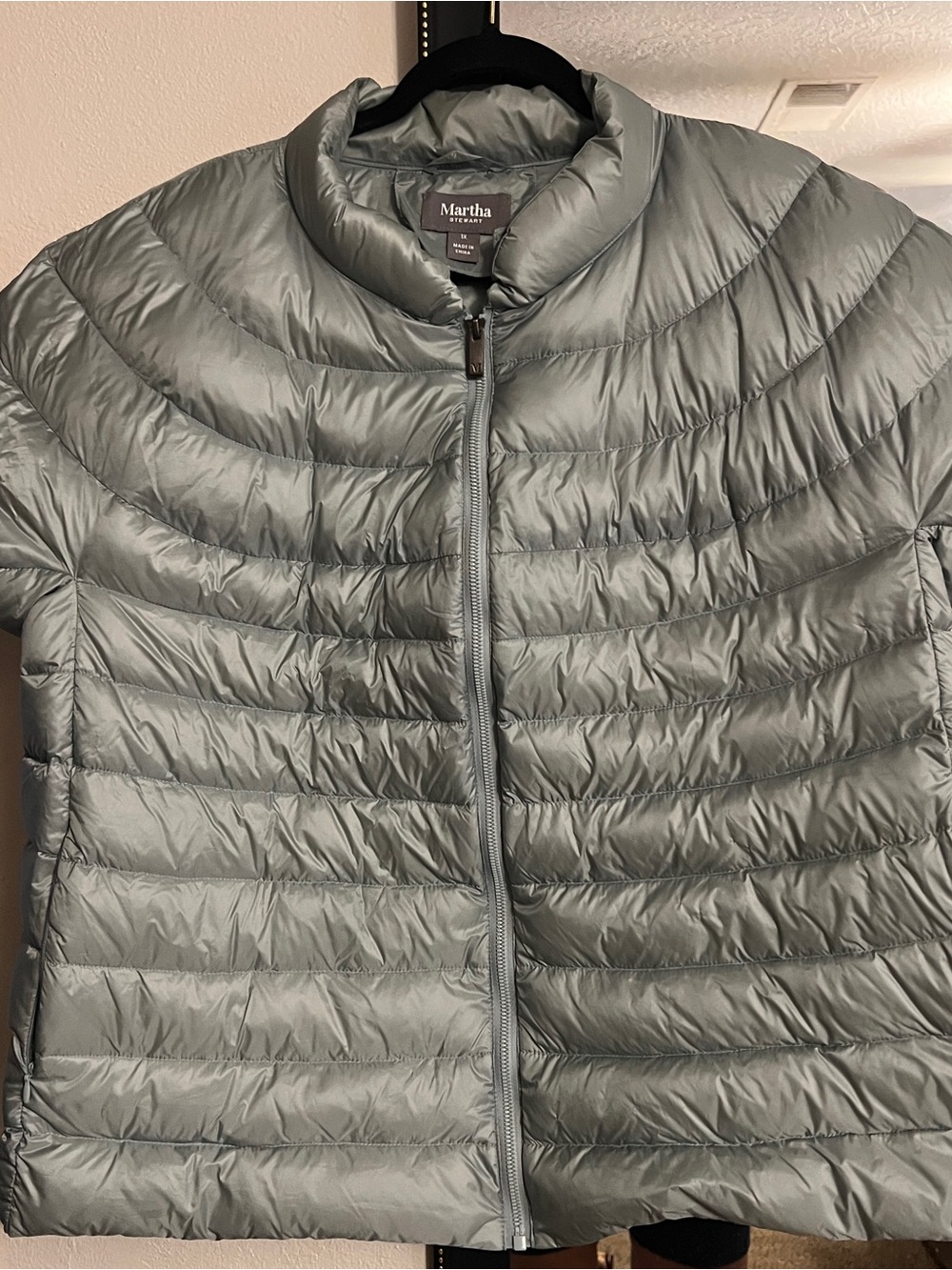 Martha Stewart Quilted Packable Puffer Jacket - Sage